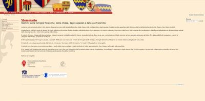 L'home page del sito "Stemmario" Fiorentino realizzato dal Kunsthistorisches Institut in Florenz 